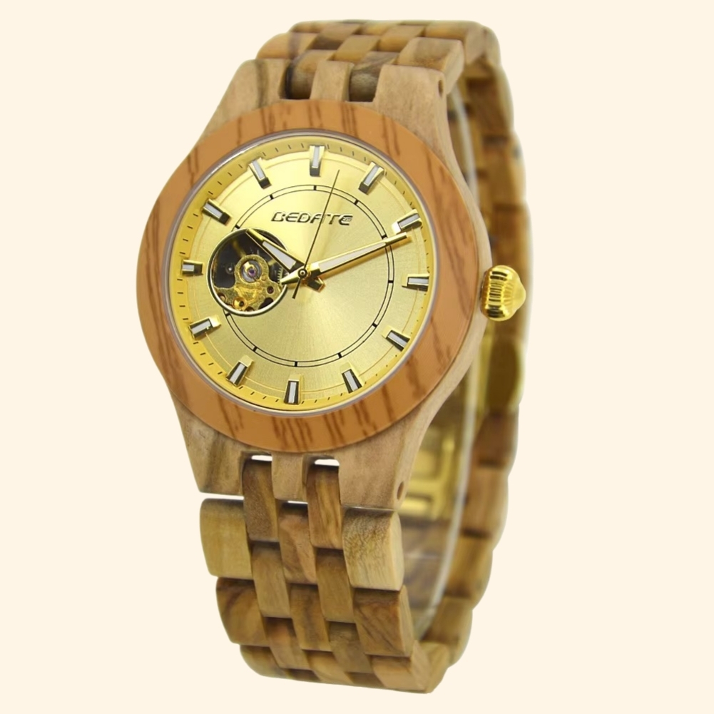 Vienna - Montre En Bois Cœur Ouvant Et Cadran Soleil